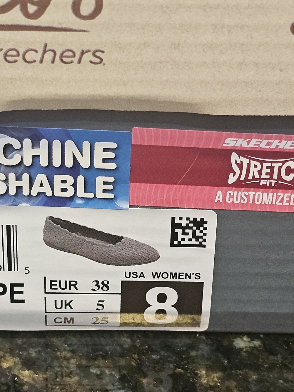 Skechers Women’s Gray Knit Slip-On Ballet Flat